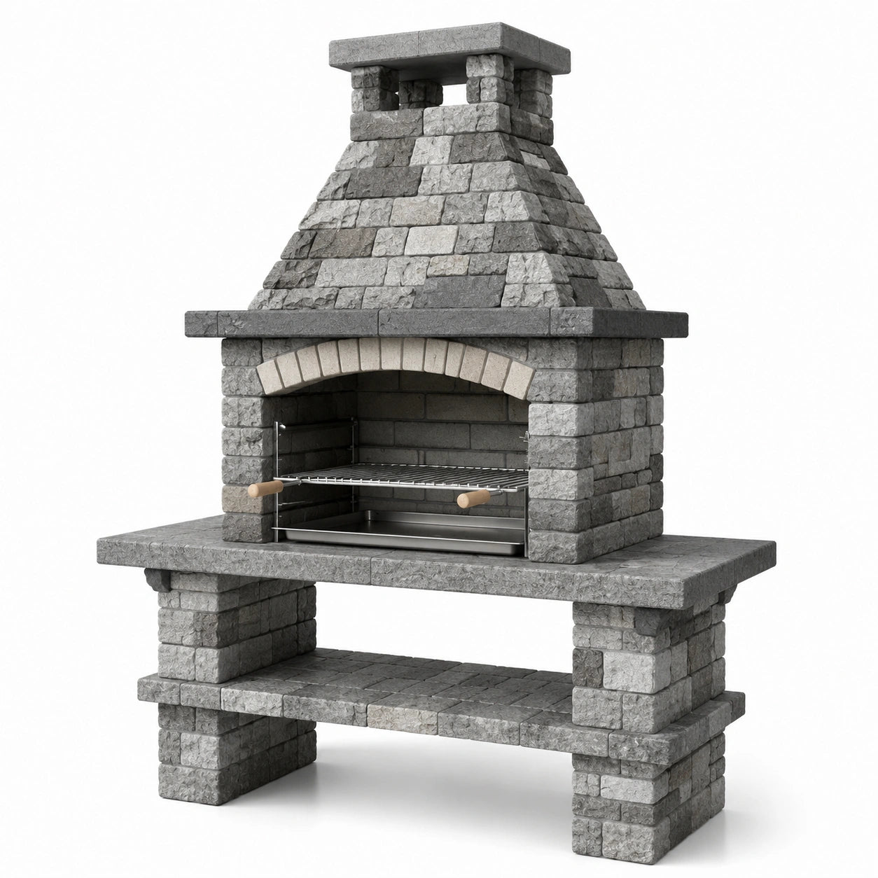 Barbecue in pietra con griglia in acciaio inox