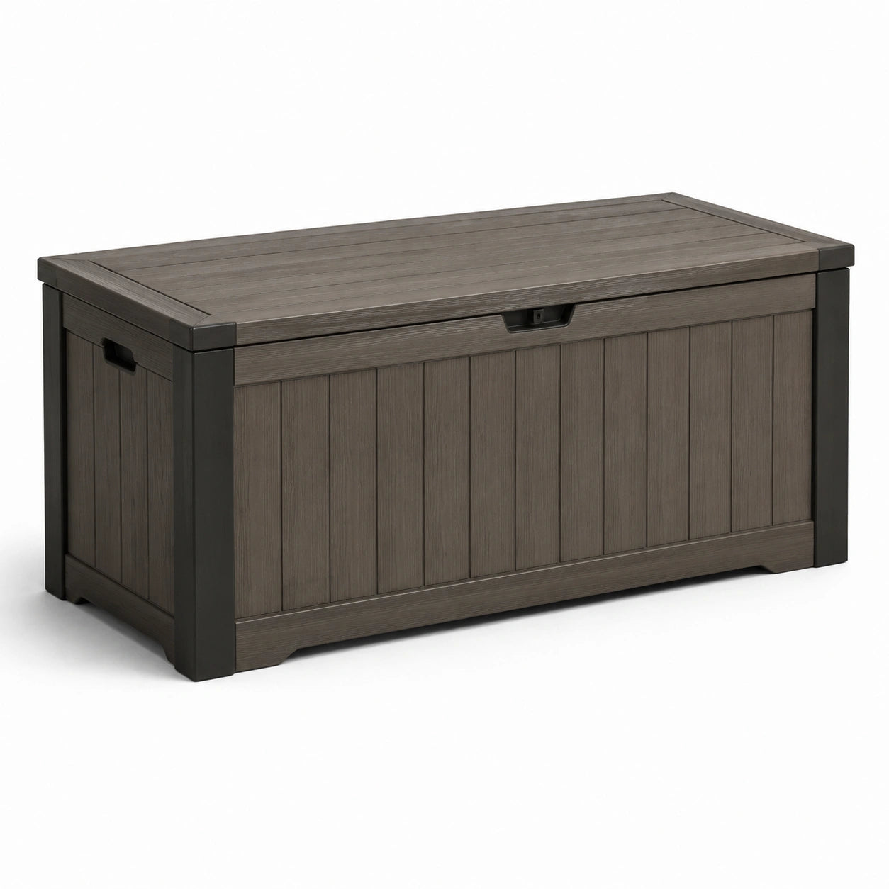 Baule da giardino in plastica 120x50x60 cm grigio e nero