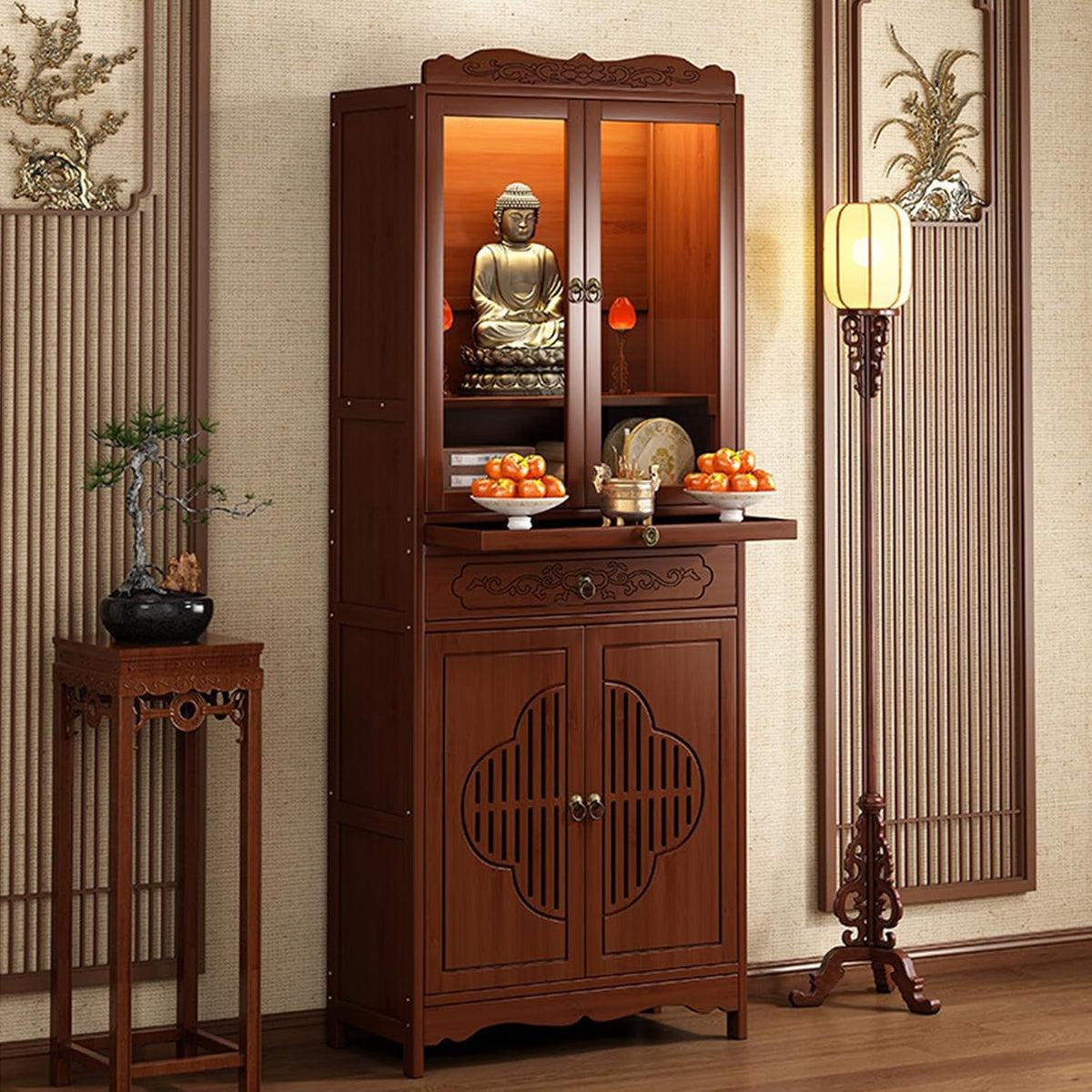 tavolo, 38cm, con cassetti, cdpdmai, table sacrificielle vintage avec tiroirs pour statues de Bouddha, Tempio per la c(Size:38cm)