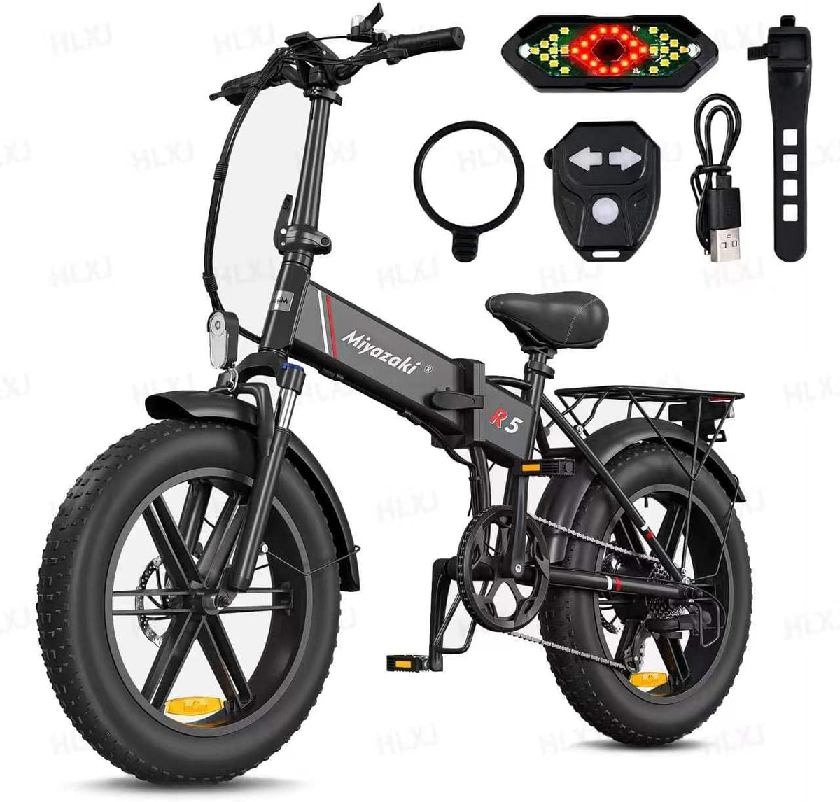 Bici elettriche, 48V, pieghevole, brushless, senza fili, alluminio, Miyazaki, Miyazaki Bicicletta Elettrica Pieghevole per Adulti