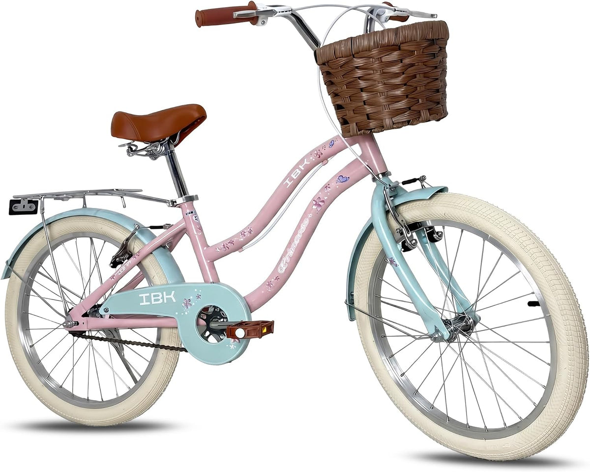 City bike per bambini, IBK, IBK Bicicletta 20' Pollici, con Cestino Anteriore e Portapacchi