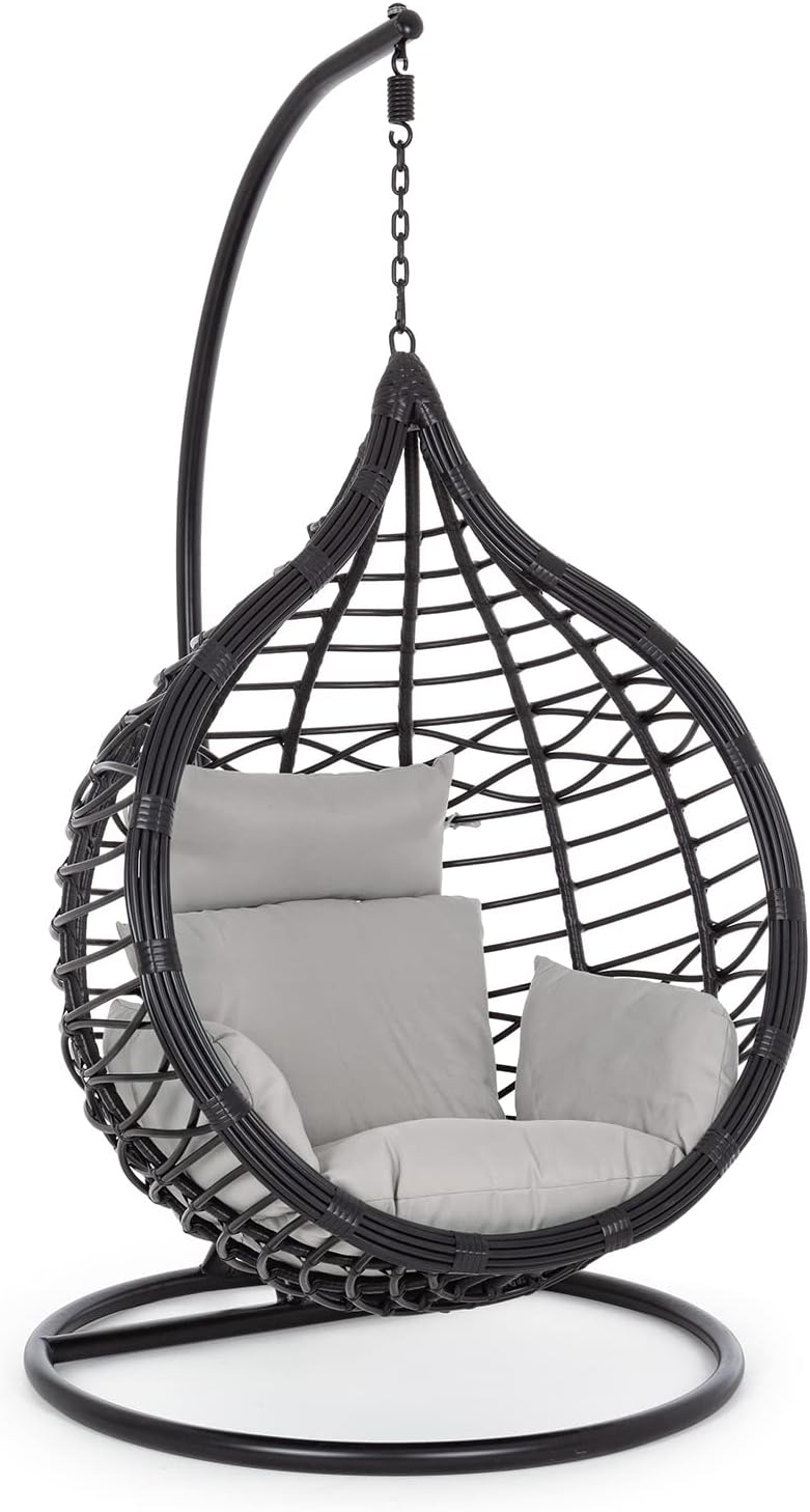poltrona, 105 cm, nero, per il giardino, Decor Space