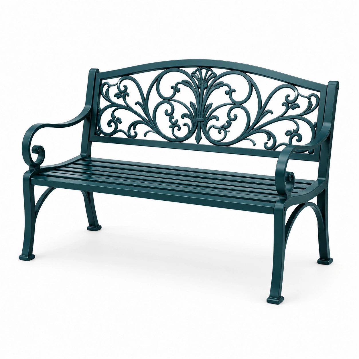 Panchina da giardino in ghisa verde 127cm