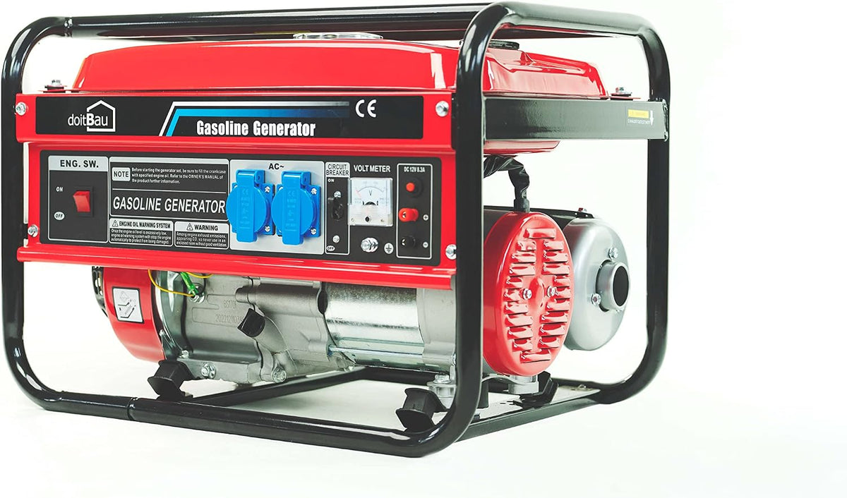 Generatori BS3500, 3000 W, nero, doitBau, 4 tempi AVR e protezione da sovraccarico con avviamento a fune