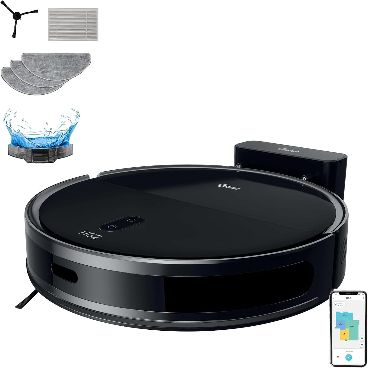 Hoover HG2 aspirapolvere, Hydro Robot con Lavapavimenti Ultra Sottile