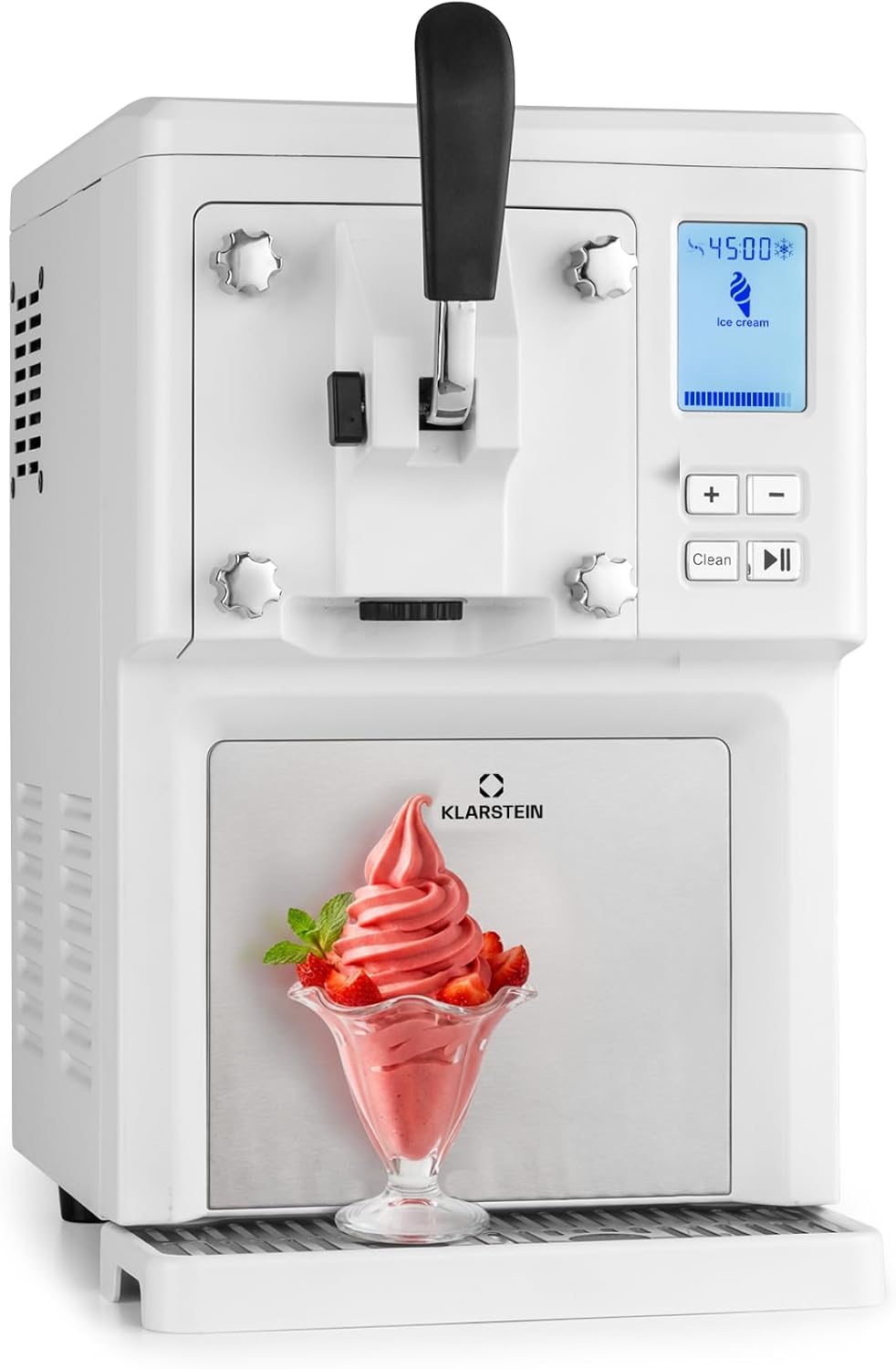 Klarstein Macchine del gelato, bianco, Klarstein Sweet Sundae Gelatiera per gelato soft, senza pre-congelamento, 5 litri