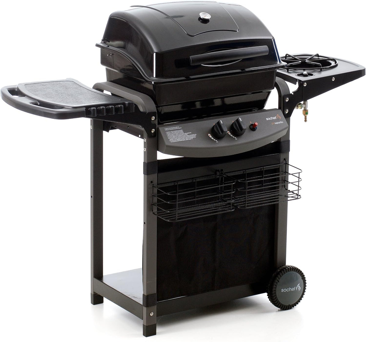 barbecue, 52 × 122 × 103 cm, nero, sochef, 52x122x103 cm