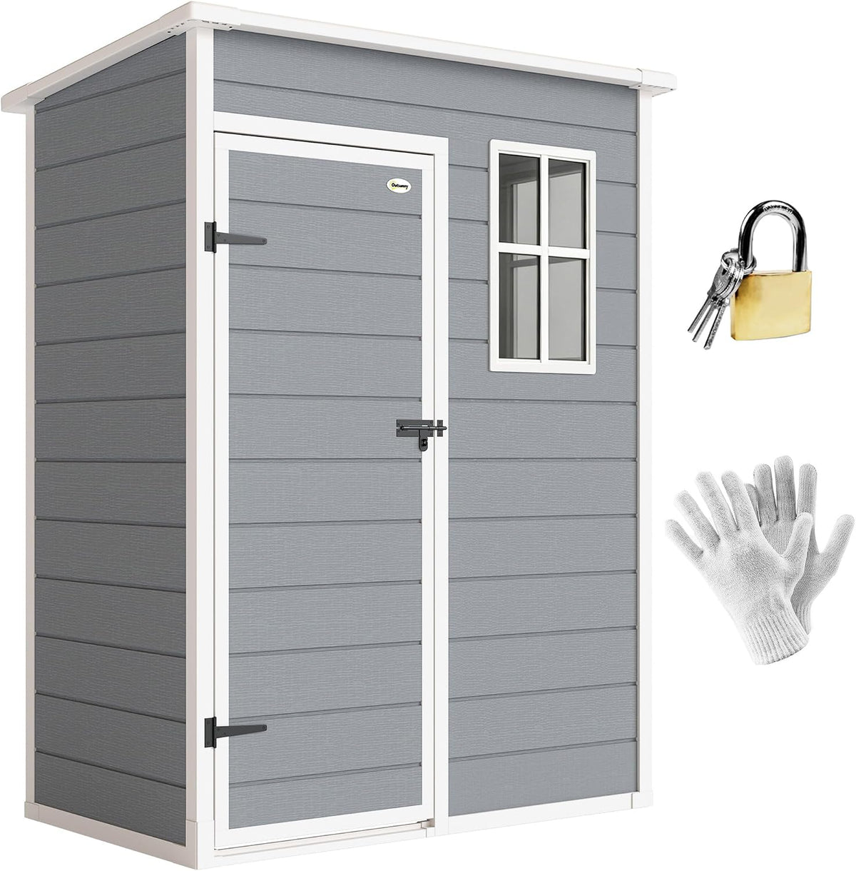 Outsunny Capanni, 133 × 74 cm, alluminio, grigio, per il giardino
