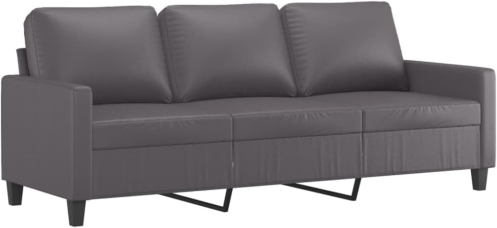 vidaXL divano, 180 cm, pelle, grigio