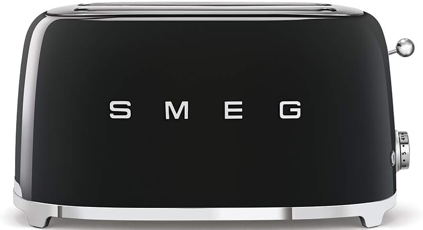 Tostapane TSF02BLEU, 36mm, 1500W, nero, Smeg, 2 Scomparti da 36mm, 6 Livelli di Doratura