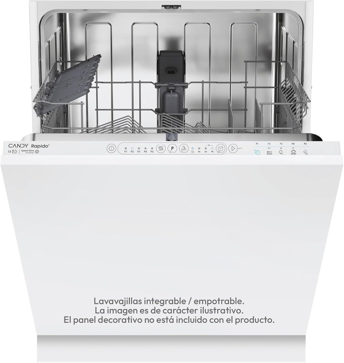 lavastoviglie, 60 cm, CANDY, 13 Coperti, 5 Programmi, Partenza Ritardata 3-6-9h, Ciclo Rapido 49 Minuti, 53 dBCI 3E53E0W