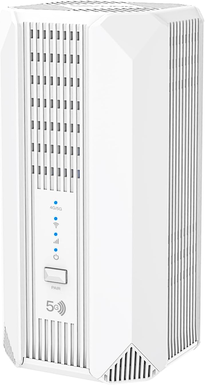 Router AX3000, con WiFi, WAVLINK, 4 Gbps 5 G NR + 2975 Mbps WiFi 6, 2 Porte Antenna Cellulare 5G, Slot per Scheda Nano SIM