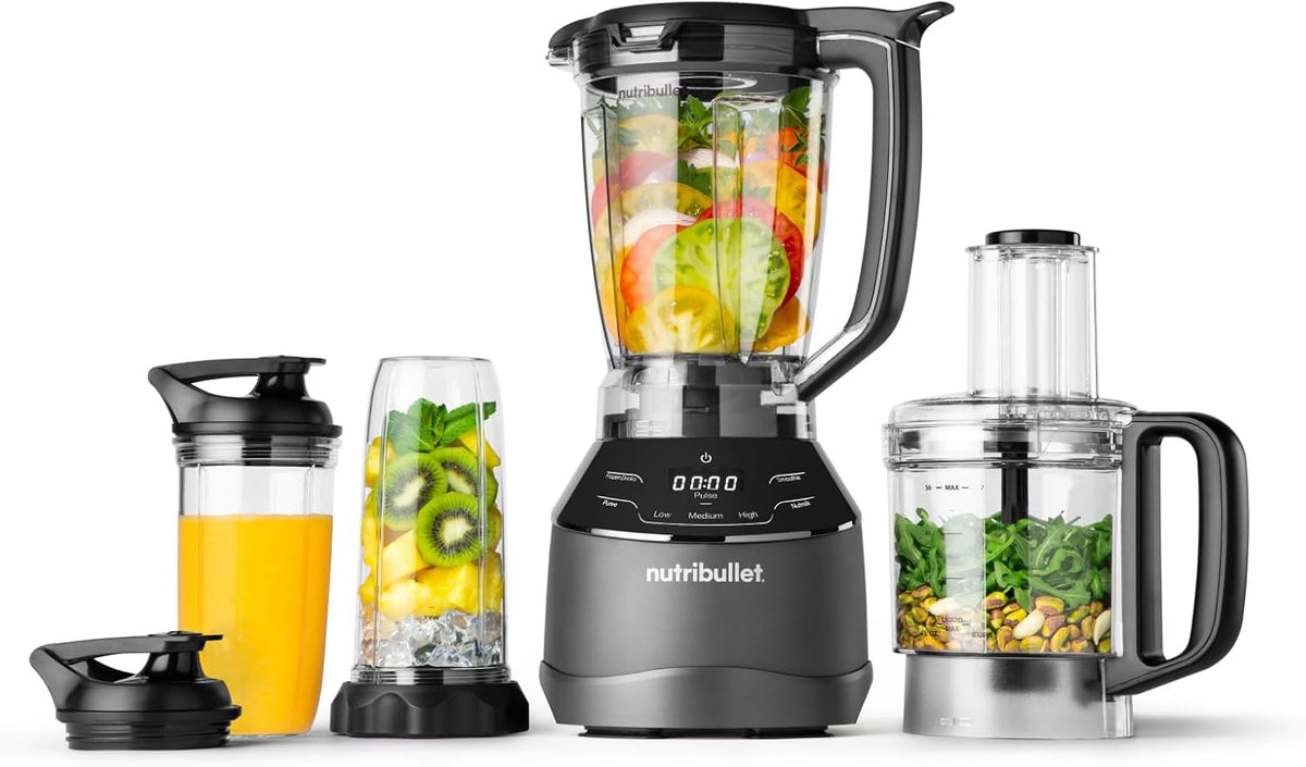 tavolo NBF580B, 1500W, 1.8l, 1,6l, nero, per la cucina, NutriBullet, Potenza 1500W, Caraffa 1.8l, Ciotola robot da 1, disco per affettare e sminuzzare
