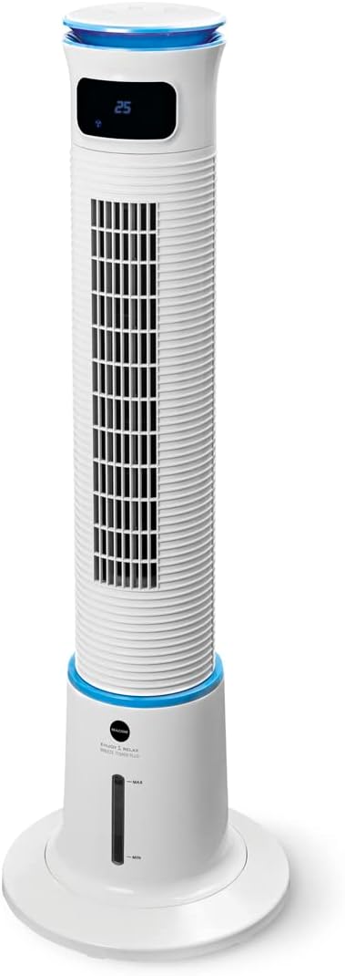 Condizionatori a evaporazione, 110 cm, con telecomando, Macom, Flusso D'Aria 5, 7 m3/min, Con Telecomando Enjoy & Relax 985 Breeze Tower Plus