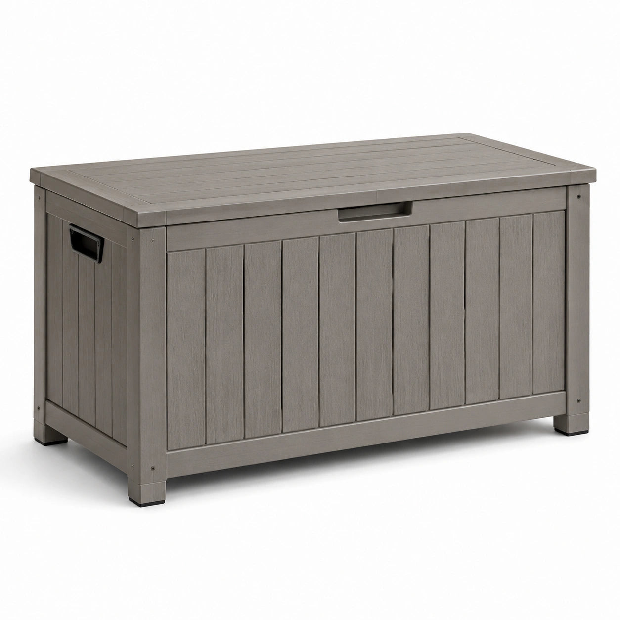 Baule da giardino in plastica grigia 120x45x60 cm