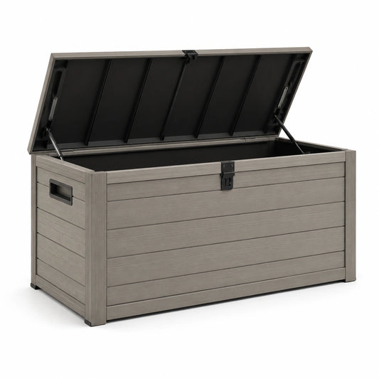 Baule da giardino in plastica grigio 300L