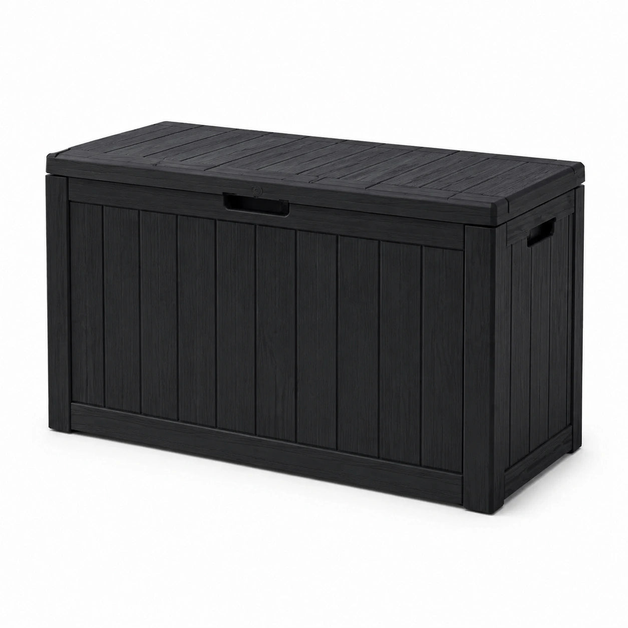 Baule da giardino in plastica nero 120x60x64 cm