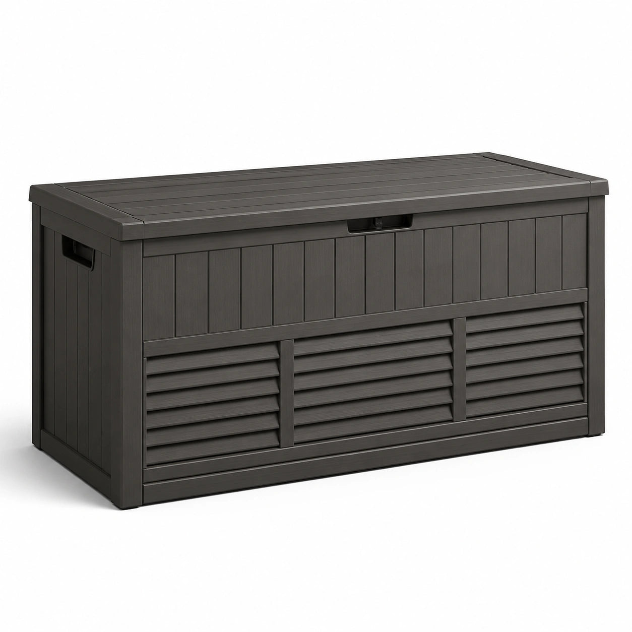 Baule da giardino in plastica marrone 120x45x60 cm