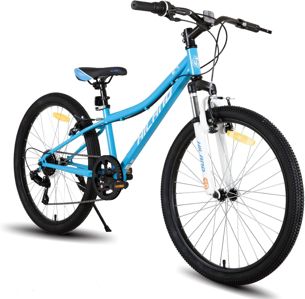 Mountain Bike, 165 cm, nero, HH HILAND, Cambio Shimano a 7 Velocità e Freno a V