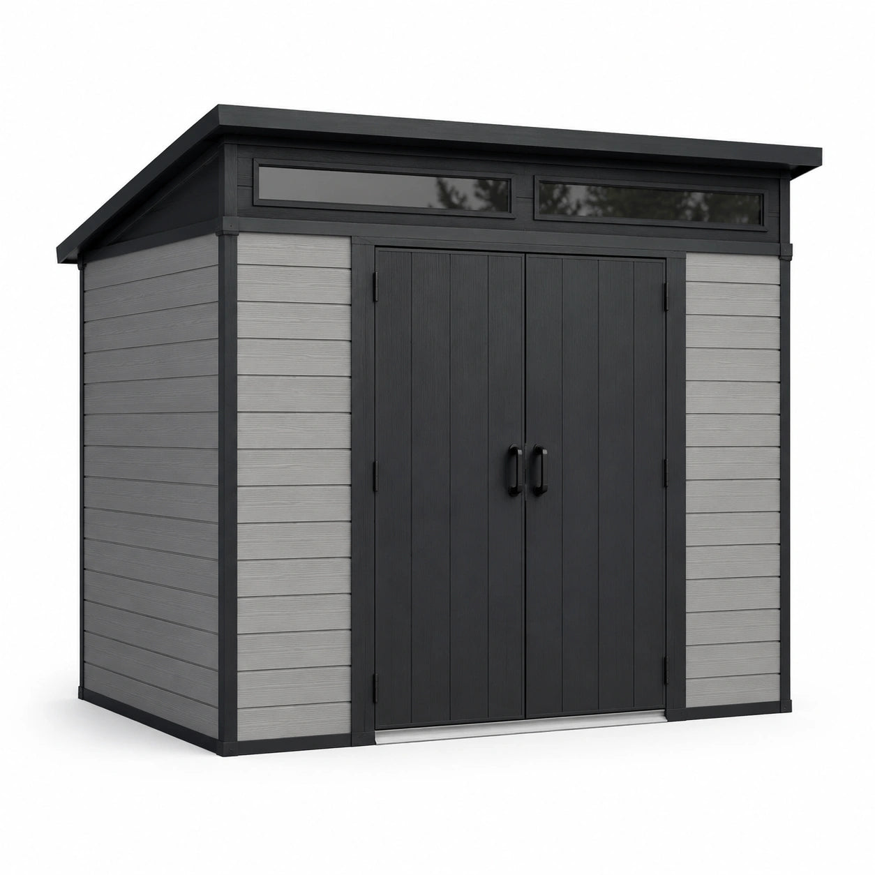 Casetta da giardino in resina 180x150x220 cm grigio e nero