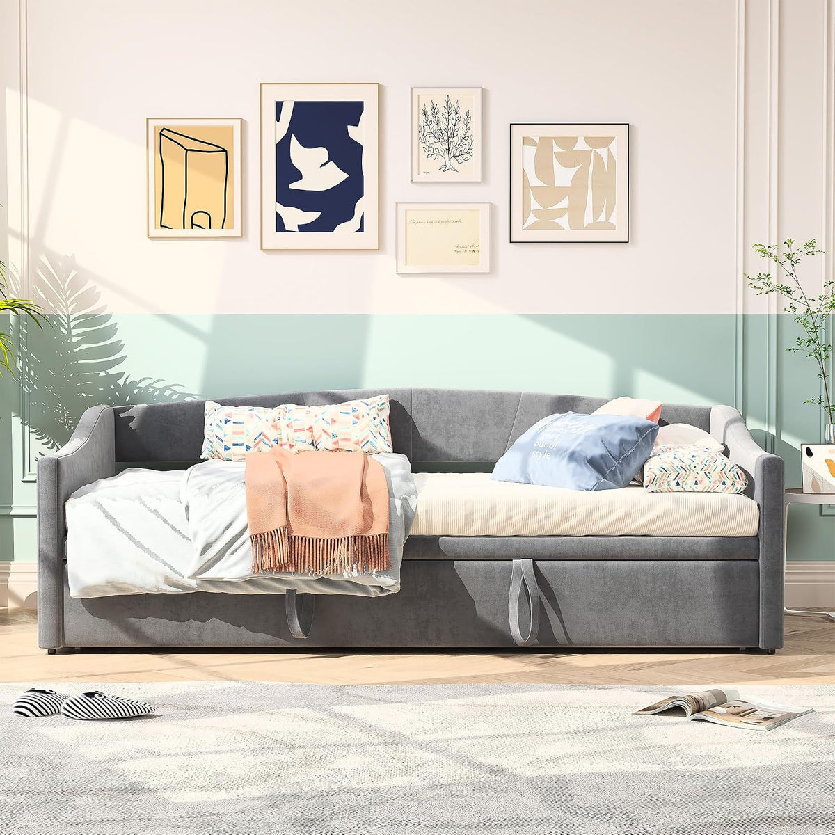 divano, 180 × 200 cm, pelle, tessuto, KeepGoon, singolo con estraibile, con rete a doghe