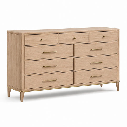 Cassettiera in Legno di Rovere con 9 Cassetti