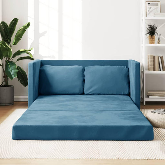 divano, 122 × 204 × 55 cm, blu, Festnight, Divano Letto 2 Posti, Blu 122x204x55 cm Velluto