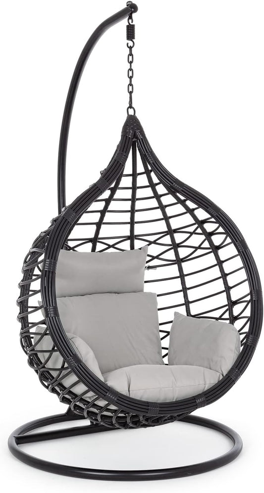poltrona, 105 cm, nero, per il giardino, Decor Space