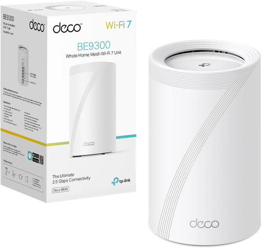 Router BE65, con WiFi, TP-Link, BE 9214Mbps Tri-Band, Canali 320 MHz, Porta Ethernet da 2, 5 Gbps, Senza Precedenti, 1 Pezzo