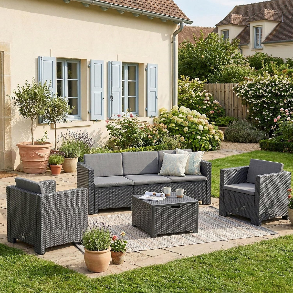 Set soggiorno, per il giardino, per il soggiorno, Dmora