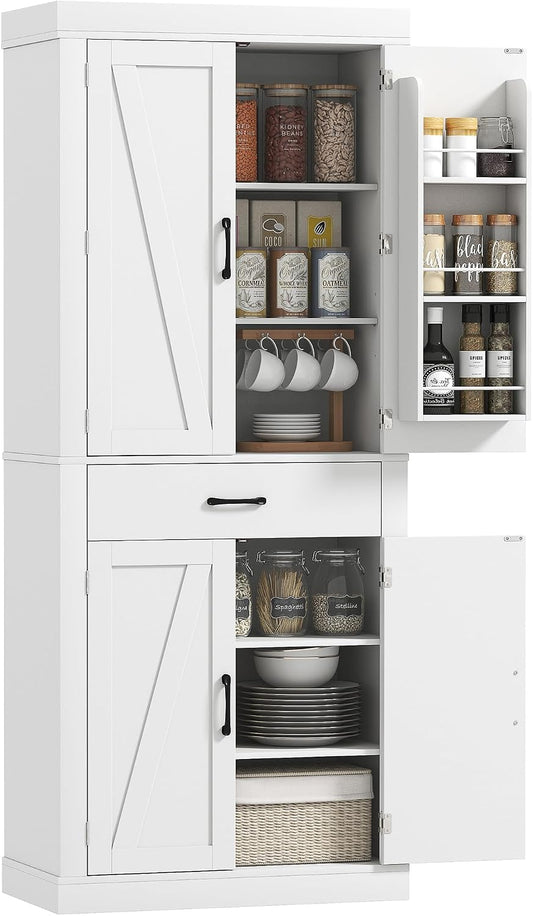 HOMCOM Credenze e buffet, 183.5 cm, bianco, per la cucina