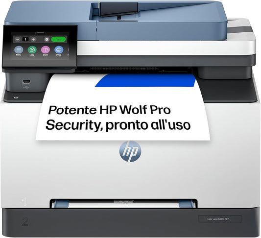 HP Stampanti laser, blu, HP Color LaserJet Pro 3302sdw 499Q6F, Stampante Multifunzione A4, 25 ppm B/N e a Colori, ADF da 50 Fogli, Smart