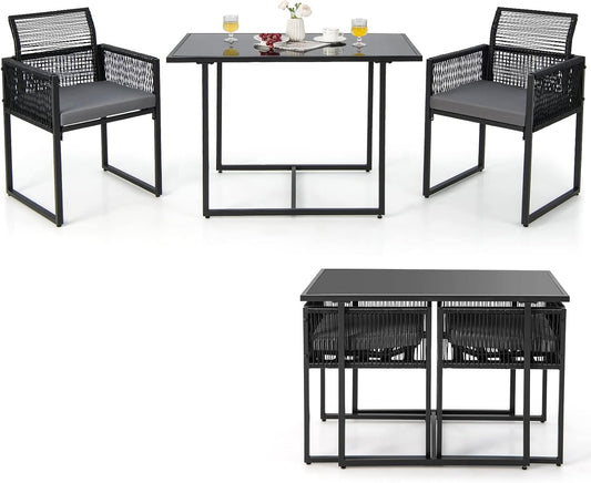 COSTWAY Set da conversazioni, 108 × 60 cm, 3 pezzi, per il giardino
