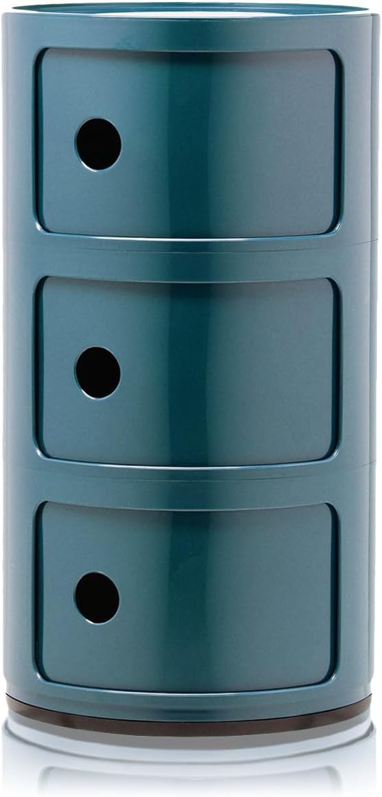 Contenitori e cestini, 32 × 32 × 58.5 cm, blu, Kartell, Kartell Componibili Contenitore 3 Elementi, 32 x 32 x 58.5 cm