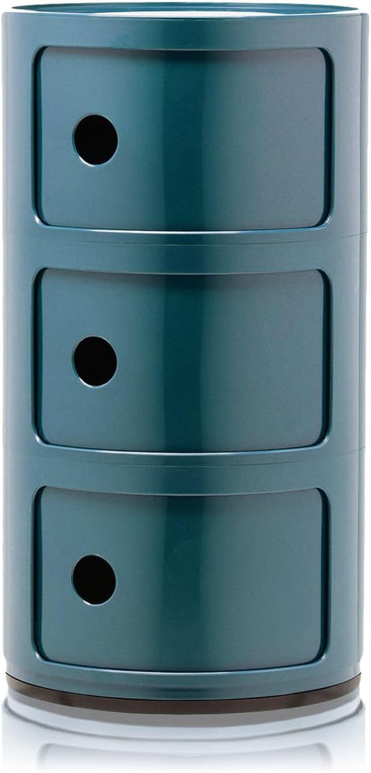 Contenitori e cestini, 32 × 32 × 58.5 cm, blu, Kartell, Kartell Componibili Contenitore 3 Elementi, 32 x 32 x 58.5 cm