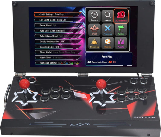 letto, 17,5 pollici, UYXOERA, Console di gioco arcade portatile 26800 in 1 con schermo HD da 17, macchina per videogiochi retrò