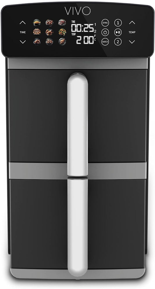 friggitrice ad aria, 2400W, doppio cestello, CLASSE ITALY, Capacità 11 Lt, Cottura su 4 Livelli, 9 Programmi, Senza PFAS, Temperatura da 60° a 220°
