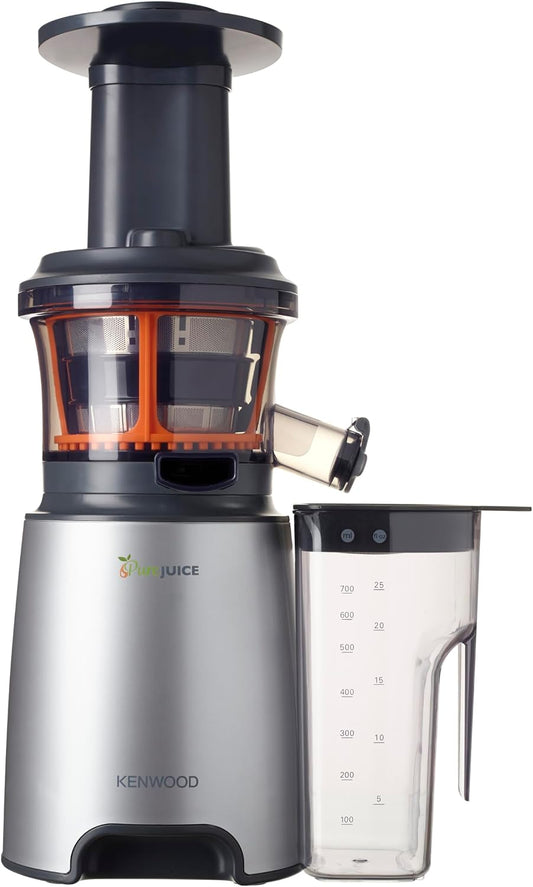 Estrattori succo albero singolo masticatori JMP601SI, 150 W, plastica, argento, Kenwood, Centrifuga Slow Juicer con Accessorio Sorbetto, 1.3 Litri