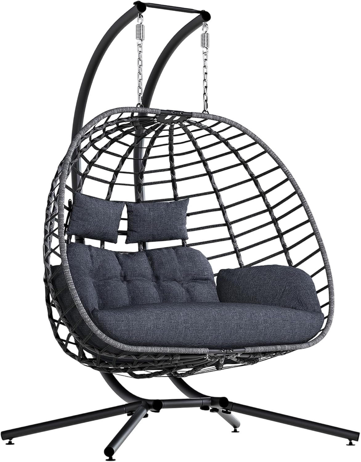Hammock Chairs, SWITTE, Double Egg Chair Outdoor with Stand, Patio Hanging Swing,