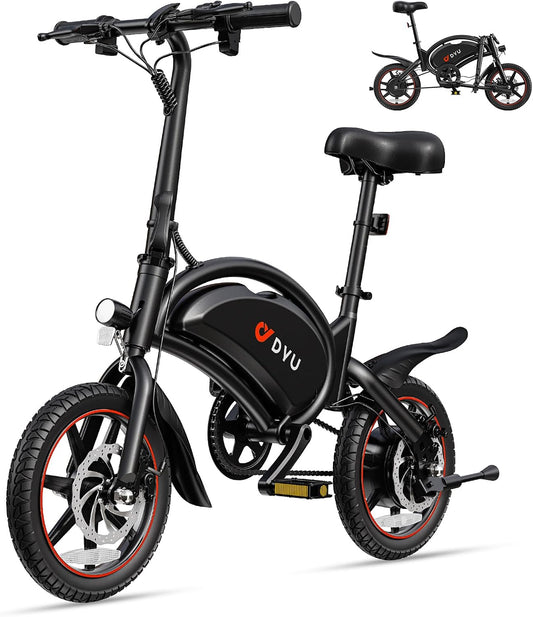 Bici elettriche D3S, 14 pollici, pieghevole, DYU, portata 40 km, per ragazzi e adulti