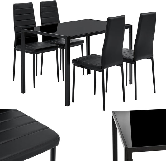 tavolo, nero, Juskys, Set da pranzo Dalya - Set con da pranzo
