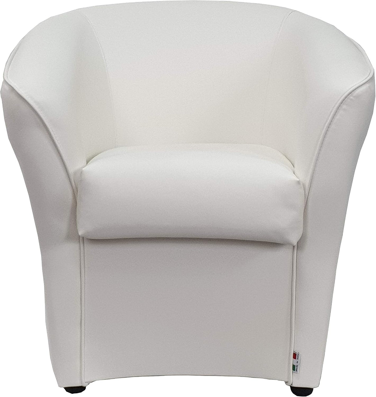poltrona, 76 cm, pelle, bianco, Totò Piccinni