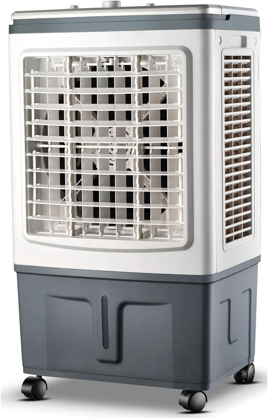 Condizionatori portatili, Raffrescatore evaporativo con serbatoio dell'acqua da 30 litri, ventilatore con 2 scomparti per il ghiaccio