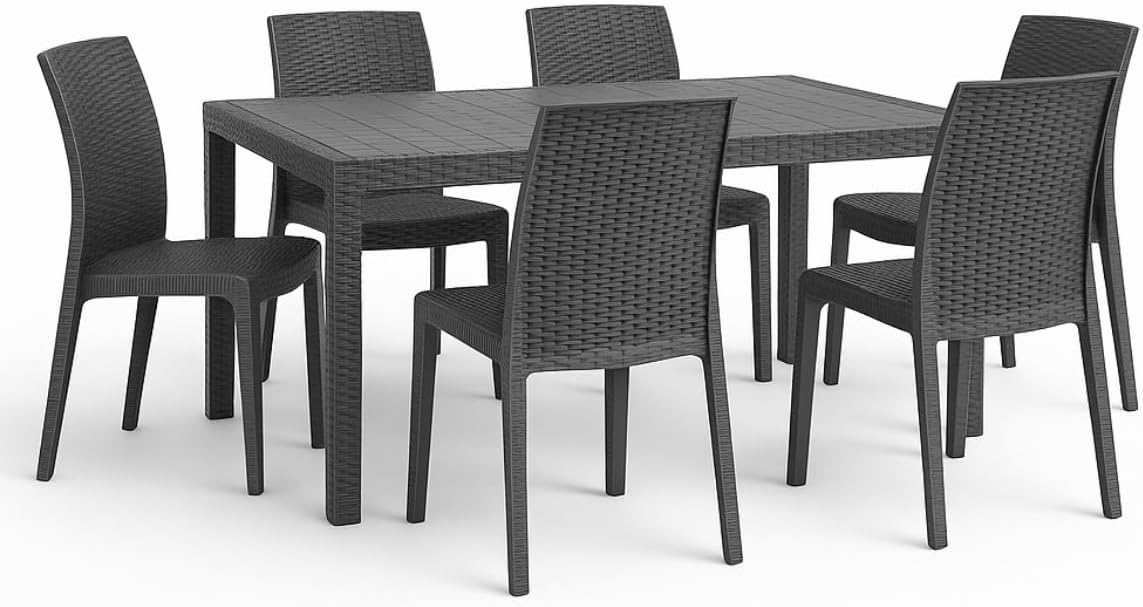 sedia, plastica, nero, per il giardino, Tomaino