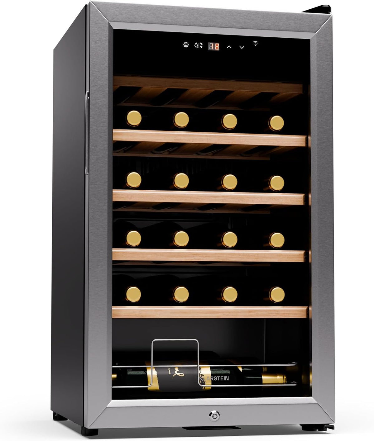 KLARSTEIN cantinetta vino, con illuminazione LED, con WiFi, regolabile, KLARSTEIN Shiraz Premium Smart 24 - Frigorifero per vini, 24 bottiglie