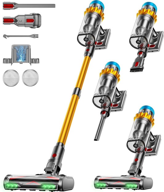 aspirapolvere, 650W, 1,8L, senza fili, JRFYHFT, Autoportante Anti-groviglio/OLED Schermo/1, Adatto per Tappeti/Pavimenti/Capelli