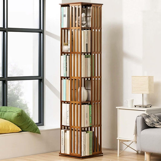scaffale, 178cm, per l'ufficio, Libreria Girevole a 6 Livelli, Scaffali per Libri con Reggilibri Staccabili