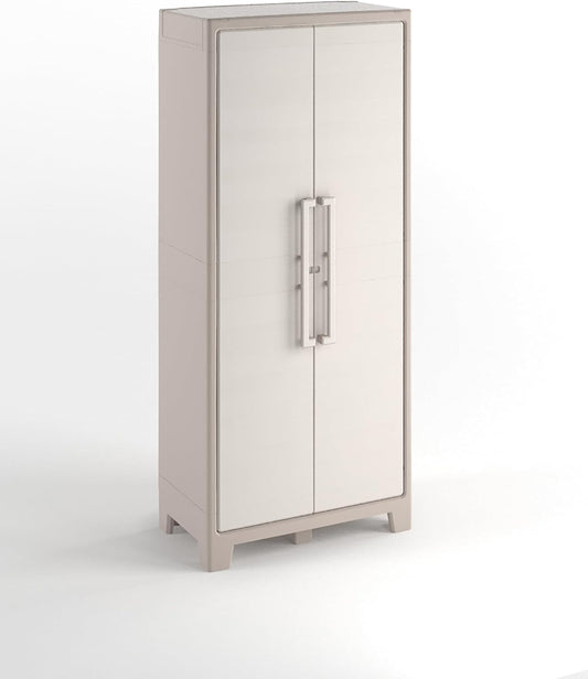 armadio, con ripiani, beige, per il giardino, Keter, 8 Ripiani Pieghevoli, 80x44x182 H Cm