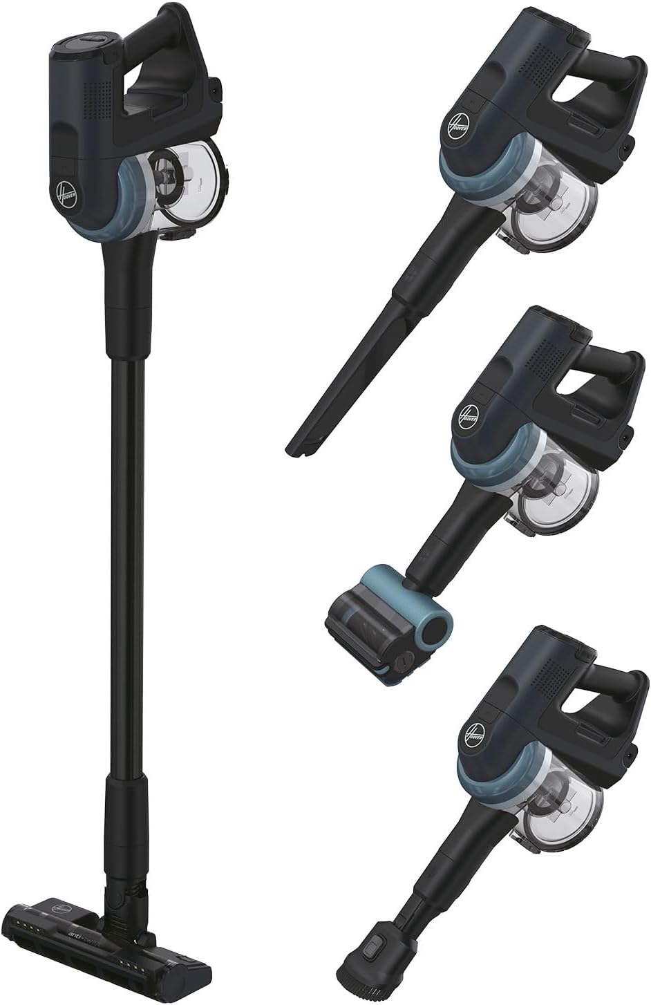 HOOVER HF401P aspirapolvere, con illuminazione LED, senza fili, manovrabilità a 360° per pavimenti duri