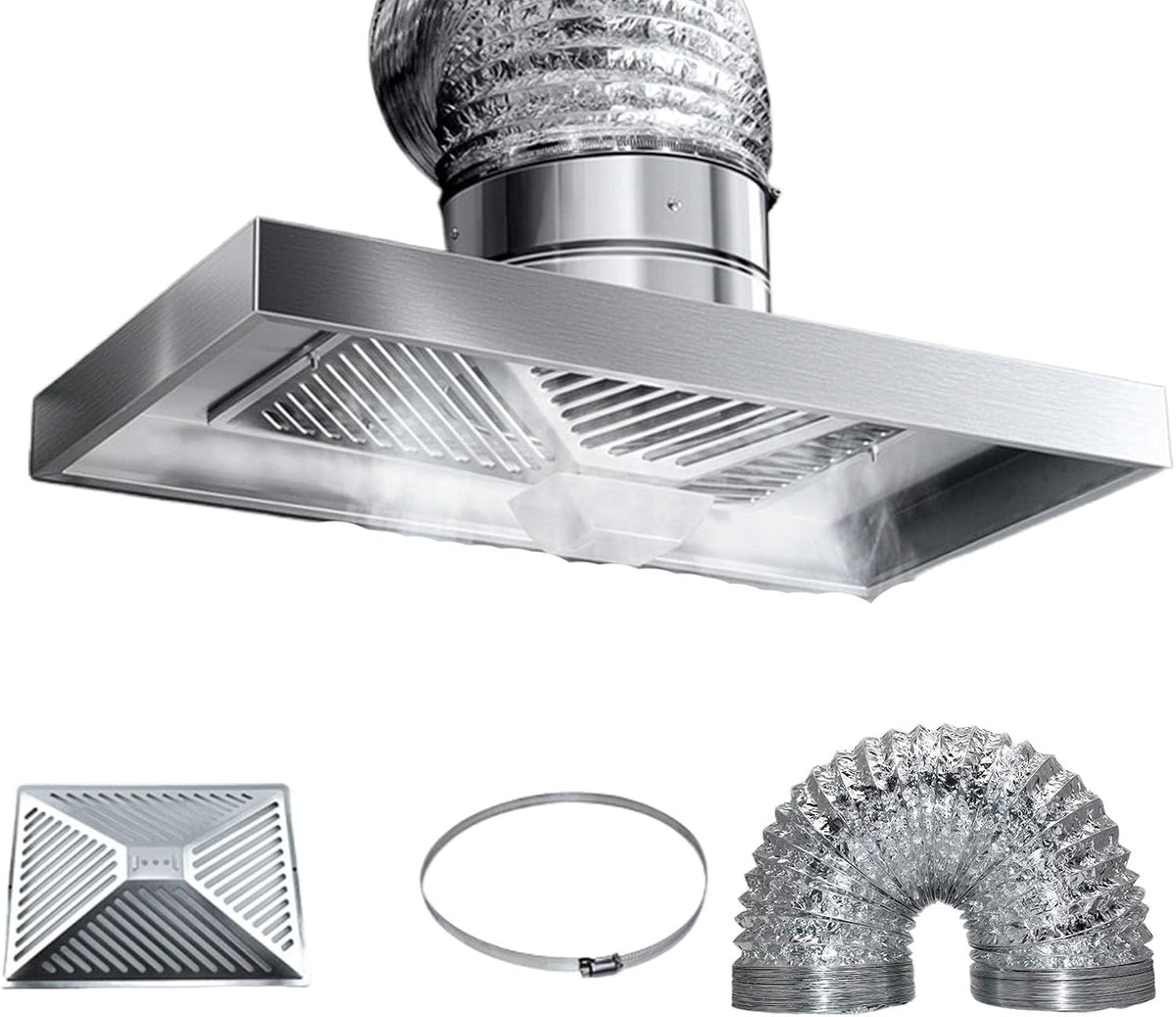 Cappe aspiranti, per la cucina, BAOJUHUIKANG, 1m Pipe, Cappa da Cucina da 10 Pollici a Basso Rumore